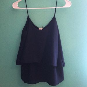 Blue Flowy Tank Top